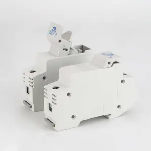 Dc 1000Vdc Din Rail Zekeringhouder Voor Cilindrische 14*51Mm Pv Zekering Link