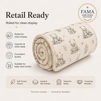 Couverture Bébé en Flanelle Certifiée OEKO-TEX, GRS, BSCI, FAMA, Anti-Boulochage, Imprimée, Toutes Saisons, pour Crèche, Vente en Gros et au Détail