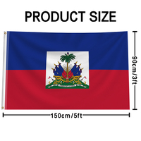 Drapeau personnalisé Flagnshow en gros, logo double face, bandana 3x5 pieds, drapeau sportif imprimé d'Haïti, drapeau national avec 2-4 œillets