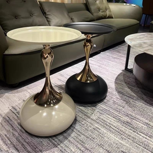 Màu Trắng Và Màu Đen Nhỏ Vòng Sofa End Bảng Thép Không Gỉ Bạc Vàng Hiện Đại Kim Loại Bên Bàn Cà Phê Cho Đồ Nội Thất Phòng Khách - Product Image 1
