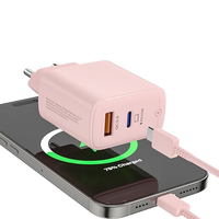 Chargeur mural multi-ports USB personnalisé à double PD QC3.0 18W 3 ports Type-C 25W 50W pour téléphones, adaptateur de charge rapide