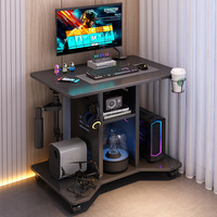 Nouveau bureau d'ordinateur en bois massif 2026 - Petit bureau à domicile pour le gaming et les études |   Station de travail mobile au chevet du lit