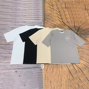 Bán Buôn OEM Heavyweight Màu Đen Thời Trang Đường Phố Cotton Dày Áo Thun Tùy Chỉnh Thêu Quá Khổ T-Shirt 300 GSM Cho Nam Giới Thả Vai - Product Image 2