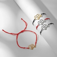 Pulsera de Cadena de Acero Inoxidable con Dijes de Mancuerna y Latido de Corazón, Regalo para Mujer, para Ejercicio y Deporte