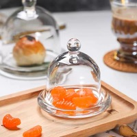 Support à gâteau en verre sodocalcique transparent, forme ronde, 48/36 pièces par boîte, verrerie en gros