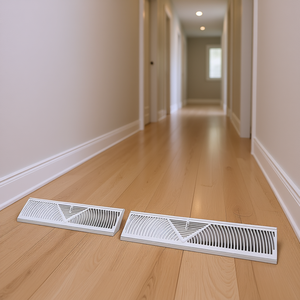 Grilles de sol en fer blanc 18 pouces pour CVC, registres de plinthe réglables en métal, design minimaliste et traversable - Product Image 2