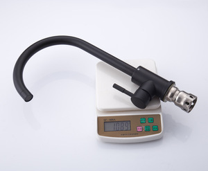 Robinet de cuisine moderne en acier inoxydable noir mat, à arc haute, pivotant à 360°, monocommande, <span class=keywords><strong>mitigeur</strong></span> eau chaude et froide pour évier de comptoir - Product Image 6