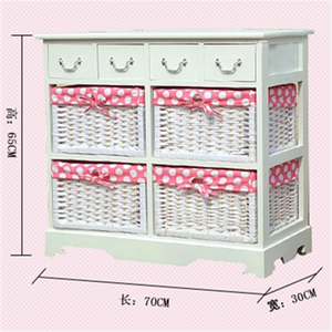 Bàn cạnh giường ngủ đêm đứng rắn gỗ tổ chức nội các phòng ngủ đồ nội thất ngực ngăn kéo wicker lưu trữ giỏ - Product Image 1