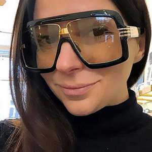 Gafas de Sol Cuadradas Extra Grandes de Lujo para Hombre y Mujer, Color Beige Champán, Moda 2022 - Product Image 3