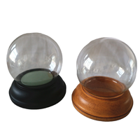 Globe à neige en verre DIY avec support en résine, design Art Déco, édition anniversaire, D100mm, globe à neige soufflé à l'eau, en stock