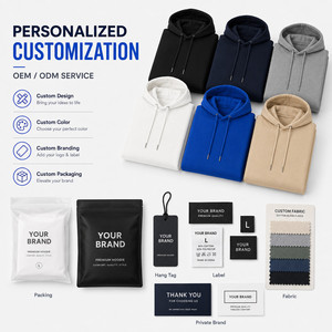 Sweat-shirt à capuche unisexe personnalisé avec logo, en molleton vierge, style streetwear premium, tailles S-4XL, coloris Ebony Night Blue, vente en gros - Product Image 5
