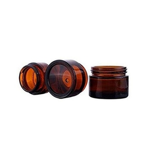 Pot en verre ambré <span class=keywords><strong>pour</strong></span> crème <span class=keywords><strong>visage</strong></span>, concentré brun, 5G 10G 15G, avec couvercle à vis en ABS noir et insert <span class=keywords><strong>pour</strong></span> <span class=keywords><strong>cire</strong></span> cosmétique - Product Image 2