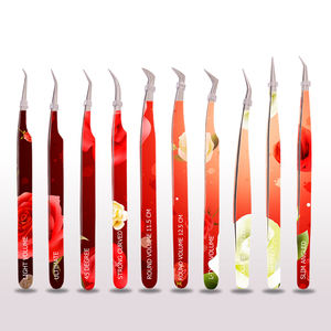 Pinces à cils professionnelles personnalisées avec logo, en acier inoxydable, pour isolation et volume, outils de salon de beauté - Product Image 1