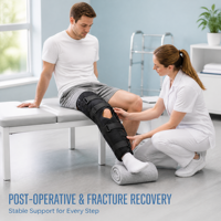 Attelle de soutien pour arthrite du genou, orthèse réglable pour jambe, fixation portable et pliable