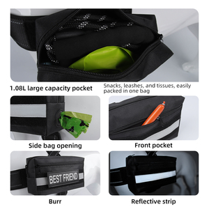 กระเป๋าเดินสุนัขแบบยุทธวิธีกลางแจ้ง ผลิตจากโพลีเอสเตอร์ มีซิป พร้อมช่องเก็บอาหาร ขายส่ง - Product Image 4