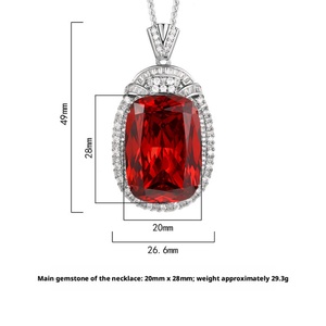 Polished Eco-friendly Copper Large Pendant Necklace Cubic Zirconia Hypoallergenic Jewelry for Women Banquet Party Gift Wholesale - Product Image 2