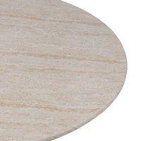 Table basse ronde en marbre beige de luxe, table centrale sur piétement, style nordique minimaliste, mobilier d'extérieur et d'intérieur