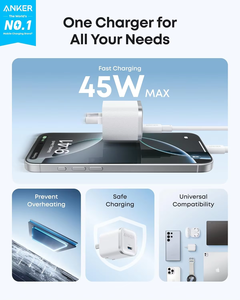 Anker Nano 45W Type <b>C</b> Phone Charger Fast Charging Compact Foldable <b>Plug</b> <b>USB</b> Wall Block for 17 16 Pro A2692 45W Fast Charger for - Product Image 5