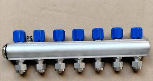 Латунные коллекторы для теплого пола на 7 контуров, гидравлические распределители PEX, DN25*1/2 дюйма, с 16-мм трубками - Product Image 3