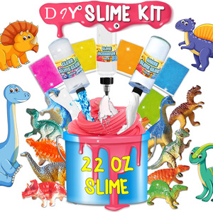 Kit de slime <span class=keywords><strong>dinosaure</strong></span> DIY, slime cristallin doux et non collant, ensemble de boue sensorielle pour soulager le stress, jouet artisanal, cadeau pour enfants - Product Image 2