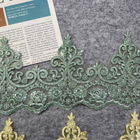 Dentelle Élégante et Écologique 100% Polyester avec Magnifique Broderie de Bordure