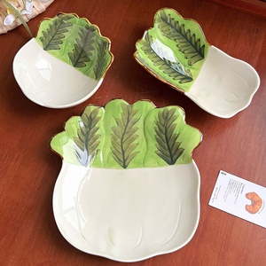 Assiettes et bols en céramique faits main Lelyi, mignons et originaux en forme de légumes, style frais et créatif, pour collations - Product Image 3