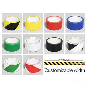 Ruban adhésif jaune et noir en PVC acrylique, étanche, simple face, pour signalisation de danger au sol, zone de construction, marquage de sécurité, vente en gros - Product Image 4