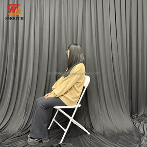 SMOOTH Wholesale Portable Steel Frame Stackable <b>Chair</b> White Plastic Hotel <b>Chair</b> for Indoor Outdoor Living Room Events - Product Image 3