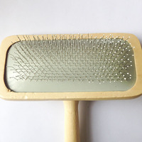 Brosse à poils de chat autonettoyante en bois de silicone pour le toilettage des chiens et la salle de bain.
