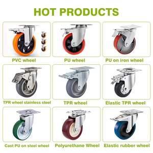 Roue pivotante universelle en acier et caoutchouc industrielle de 100 mm (4 pouces) avec frein pour chariot à main, capacité de charge de 70 kg, hauteur de charge de 123 mm - Product Image 4