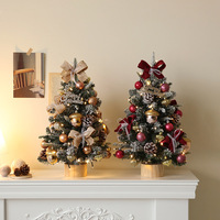 Ensemble d'arbre de Noël de bureau en PVC fait main transfrontalier 45 cm, couronne de Noël, décoration de porte, présentoir de fenêtre, vente en gros disponible