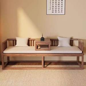 Chinese Style Solid Wood <b>Daybed</b> Ming Style Sofa Bed Convertible Living Room Furniture <b>Small</b> Apartment Use - Product Image 2