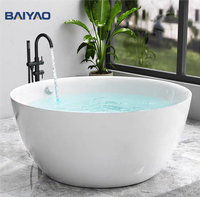 Baignoire autoportante ronde en acrylique, design moderne, pour hôtels et villas, vente directe usine, très demandée