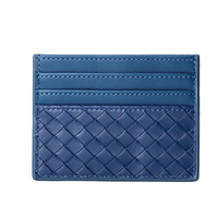 Cartera de Cuero Hecha a Mano Multicolor con Protección RFID, Ranuras para Tarjetas de Crédito, Tarjetero Delgado con Patrón Tejido