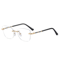 MS 91728 Lunettes optiques en métal œil de chat pour femmes, mode urbaine Logo personnalisé Anti-lumière bleue Monture sans monture
