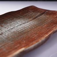 Grande assiette en céramique de style japonais avec motif de bois de chauffage Plat plat carré créatif de forme spéciale pour ensembles de vaisselle Sashimi