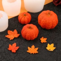 Halloween DIY 3D Citrouille Feuille D'érable Série Moule En Silicone Aromathérapie Bougie Simulation Citrouille Gâteau Décoration Moule