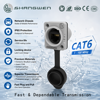 Boîtier de signalisation IP65 RJ45 mâle CAT6, grade de transmission UL94-V0, avec verrouillage à loquet, base en zinc moulé sous pression, noyau interne PA6, coque grise mate