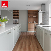 Peinture laquée en aérosol Alland Happy Houses pour articles modernes en bois de chauffage, plinthes, armoires de cuisine avec armoires sous évier et poubelles