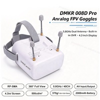 Nouvelles lunettes FPV DMKR 008D Pro 4,3 pouces 800x480 500cd lumineuses avec DVR 5.8G 40 canaux Diversity pour la course en extérieur – Vente en gros