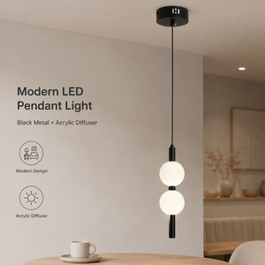 Modern <b>Led</b> Small Long Pendant <b>Light</b> Black Metal Acrylic <b>Diffuser</b> Tricolor Eye Caring Indoor Dining Room Bedroom Living Room Home - Product Image 2
