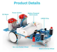 Kits de projets de soudure électronique : Robot intelligent de suivi de ligne pour voiture, idéal pour l'apprentissage du soudage, pour débutants, bricolage et travaux manuels.