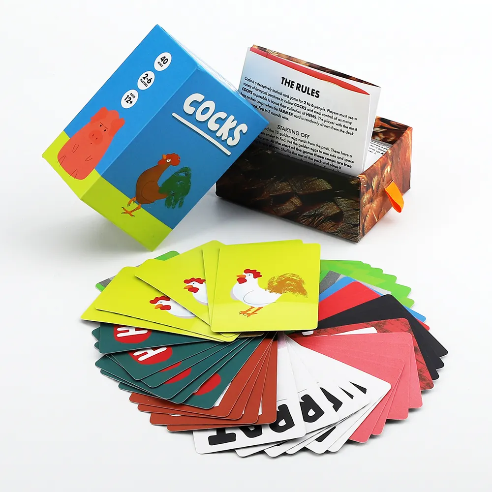 Papel de impressão personalizada da caixa de tabuleiro do jogo dos eua cartões de jogos de negociação cartões