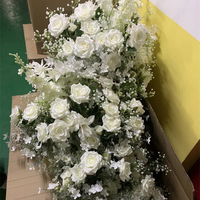 Rangkaian Bunga Babybreath Buatan, Lengkungan Bunga, dan Centerpiece Mawar Buatan untuk Dekorasi Meja Pernikahan