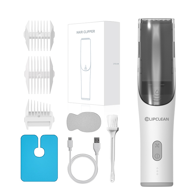 Quieter Ceramic Baby Hair Clippers for Kids with USB Charging Auto Sucking Vacuum Trimmer for Household Use