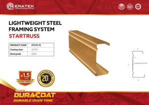 Revêtement Duracoat VietNam Type léger Grade G550 Système agricole de toit de maison résidentielle JIS Standard Truss Acier léger - Product Image 2