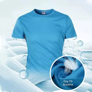 YUDIユニセックスプレーンブランクメンズランニングTシャツトレーニングジムワークアウトスポーツTシャツカスタム印刷ロゴ100% ポリエステルTシャツ