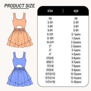 Vestido de Yoga <span class=keywords><strong>para</strong></span> Niñas, Sin Mangas, Cuello Cuadrado, Cintura Recortada, Lazo, Volantes en el Bajo, Logotipo Personalizado, OEM, ODM, MOQ Bajo, Envío Rápido - Product Image 5