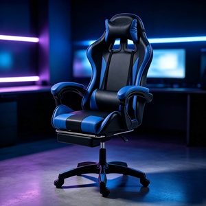 Sedia da Gaming E-Sports con Design Racing, Ergonomica, Schienale Alto, Poggiapiedi Allungabile Retrattile, Girevole per Internet Café - Product Image 1
