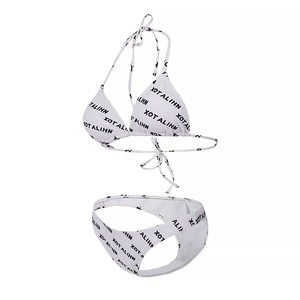 Maillot de bain Triangle pour femmes, ensemble deux pièces, Micro, personnalisé, avec lettres imprimées, Sexy, pour filles, vêtements de plage, nouvelle collection 2021 - Product Image 3